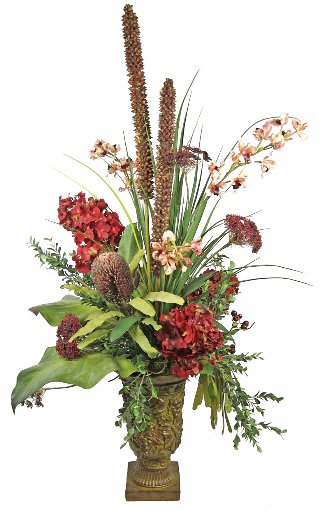 Hydra and Orchid Faux Floral Arrangement