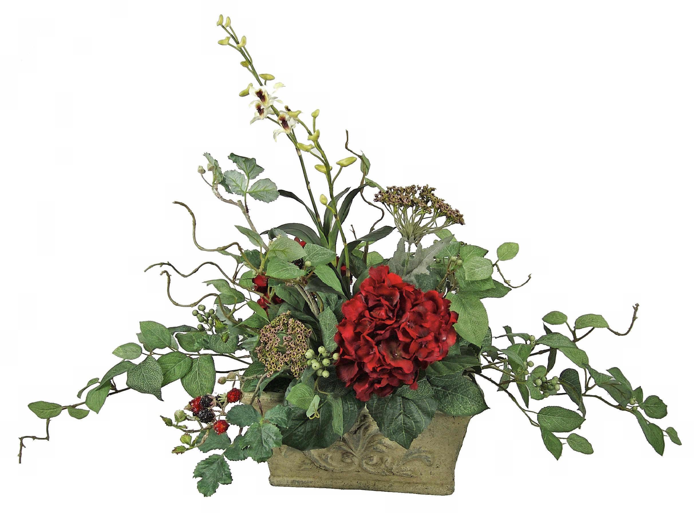Hydra Strawberry Faux Floral Arrangement