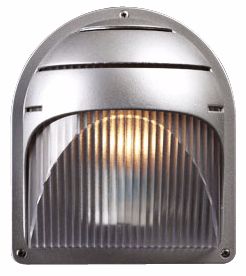 Silver Finish Ribbed Acrylic 8" High Outdoor Wall Light