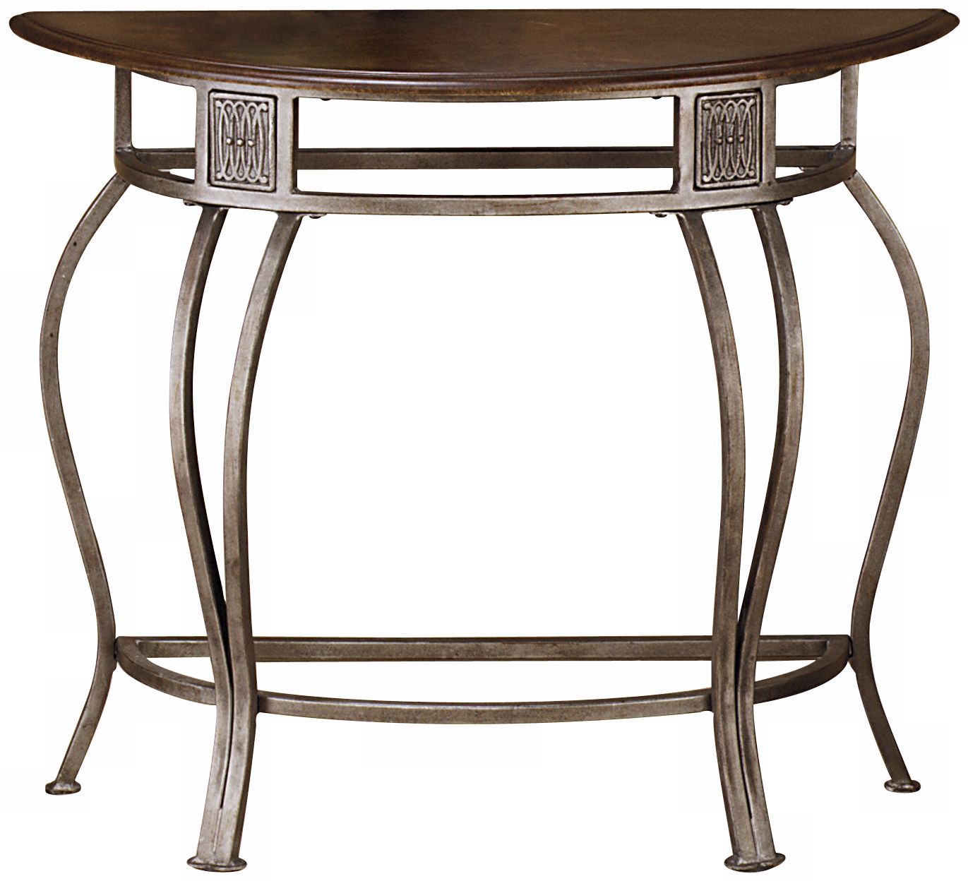 Cello Old Steel Finish Console Table with Wood Top