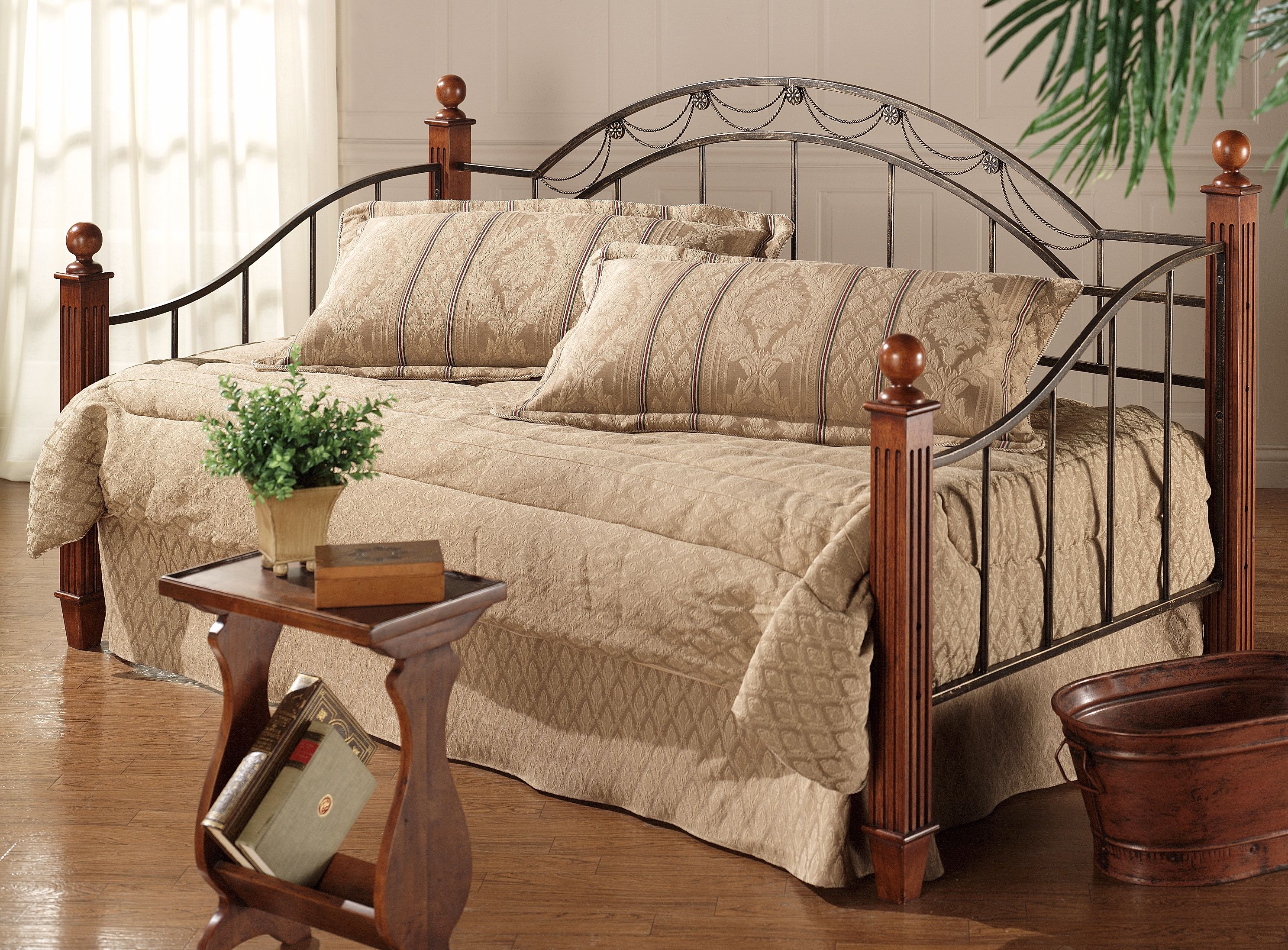 Rope Wire Swag and Wood Daybed