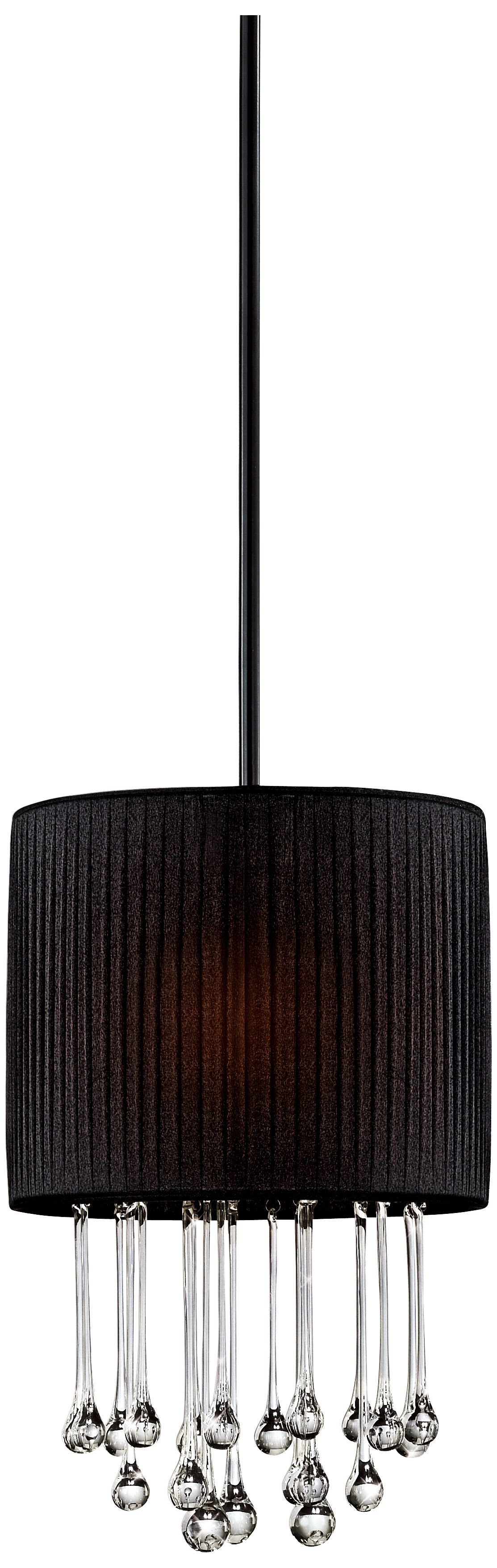 Penchant 15" High Crystal and Black Mini Pendant Light