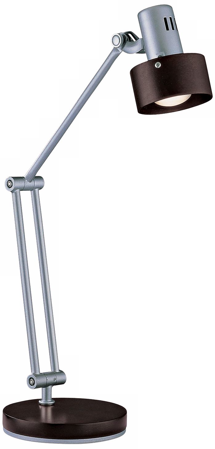 Lite Source Silver Walnut Adjustable Desk Lamp