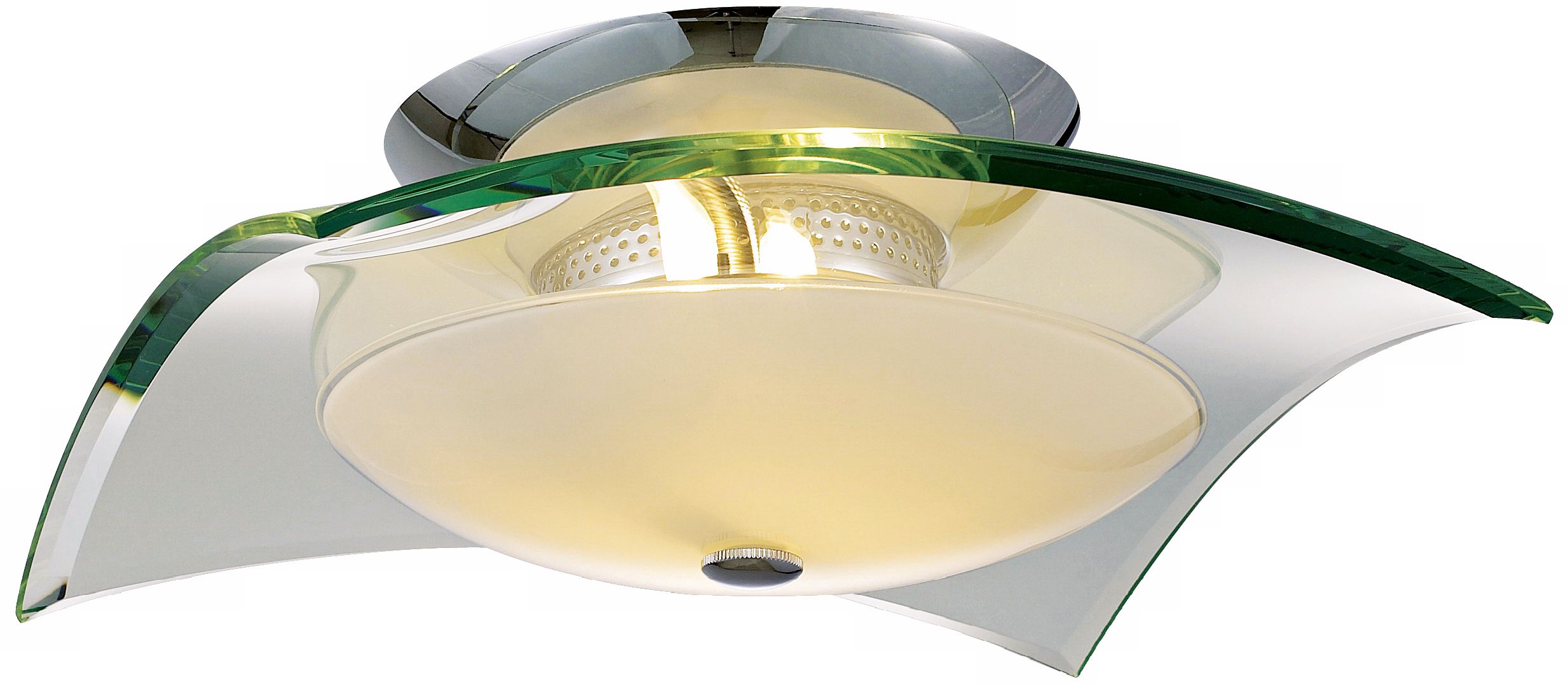 Curva Chrome 16" Wide 3-Light Ceiling Light