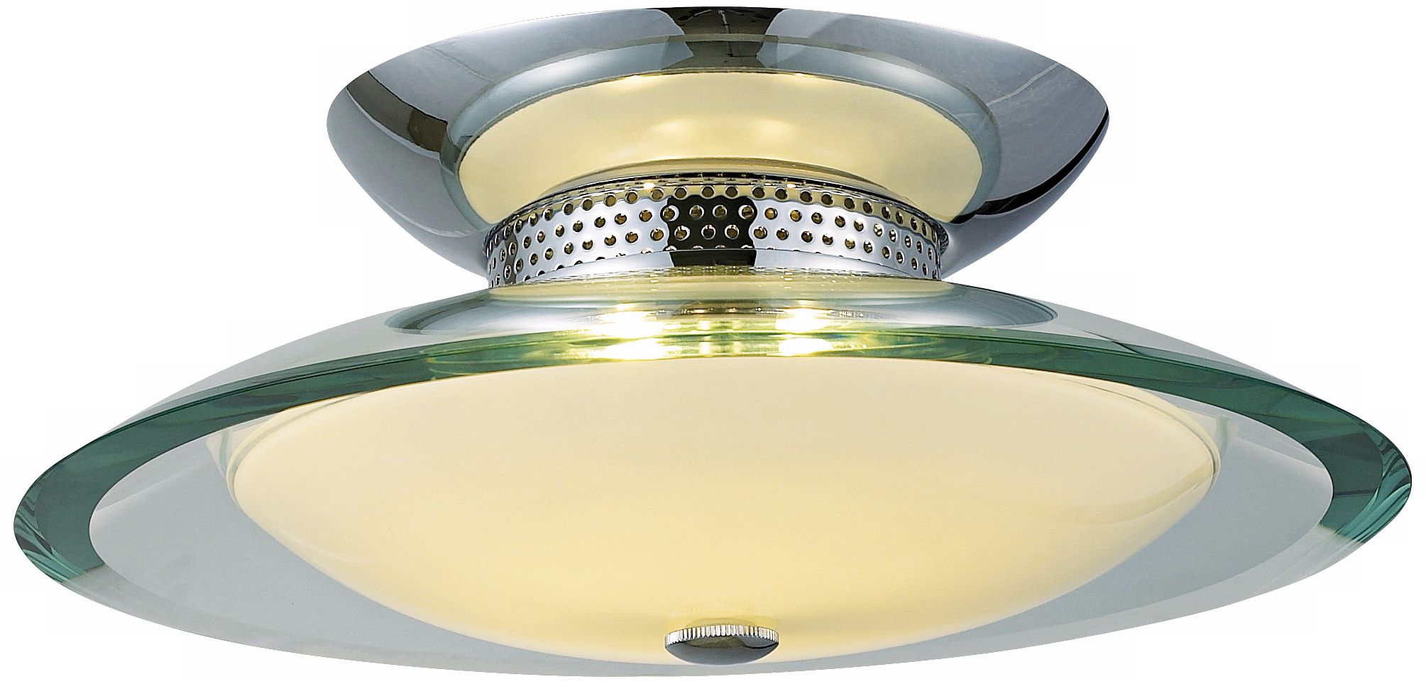 Curva Chrome Round 2-Light 12" Wide Ceiling Light