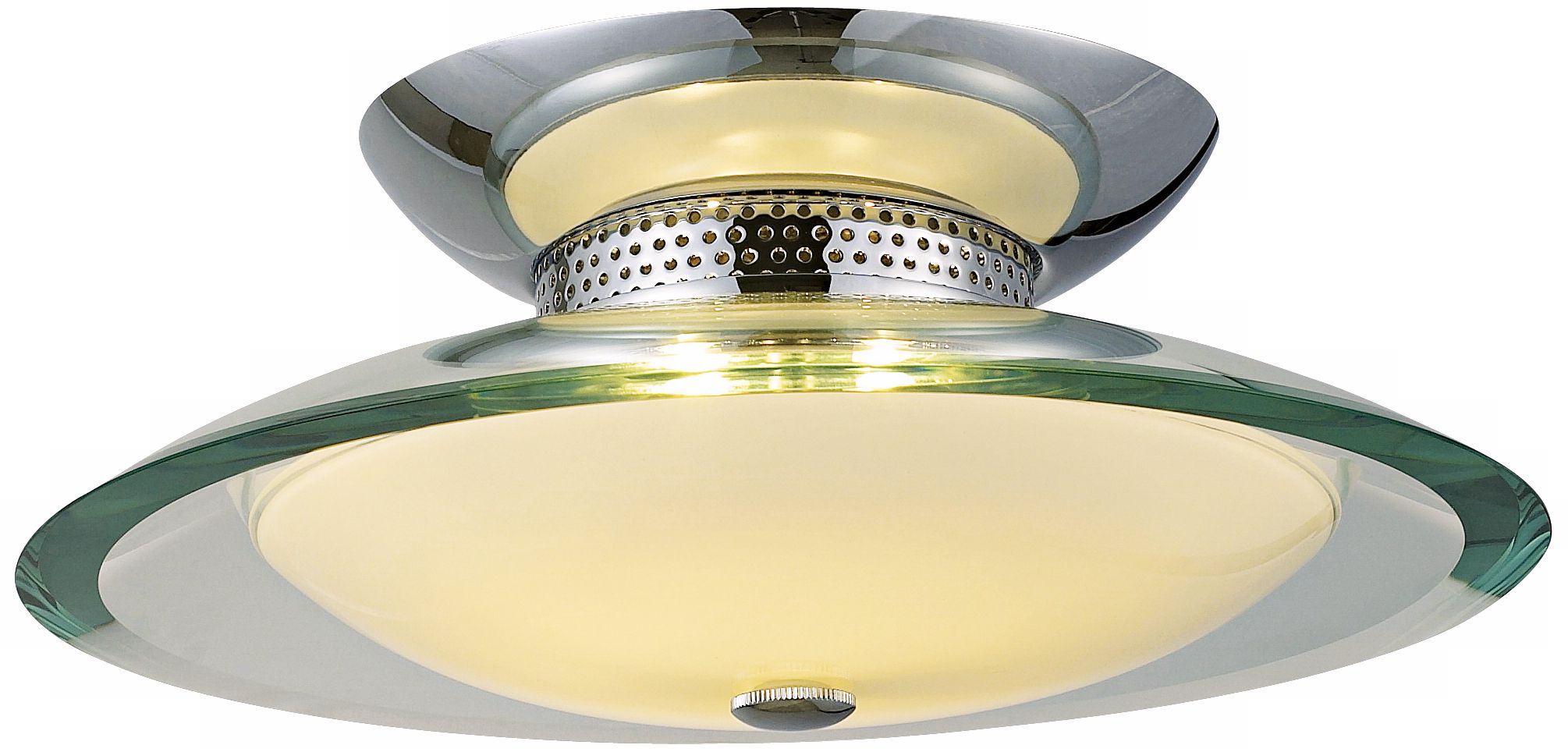 Curva Chrome Round 9" Wide Ceiling Light