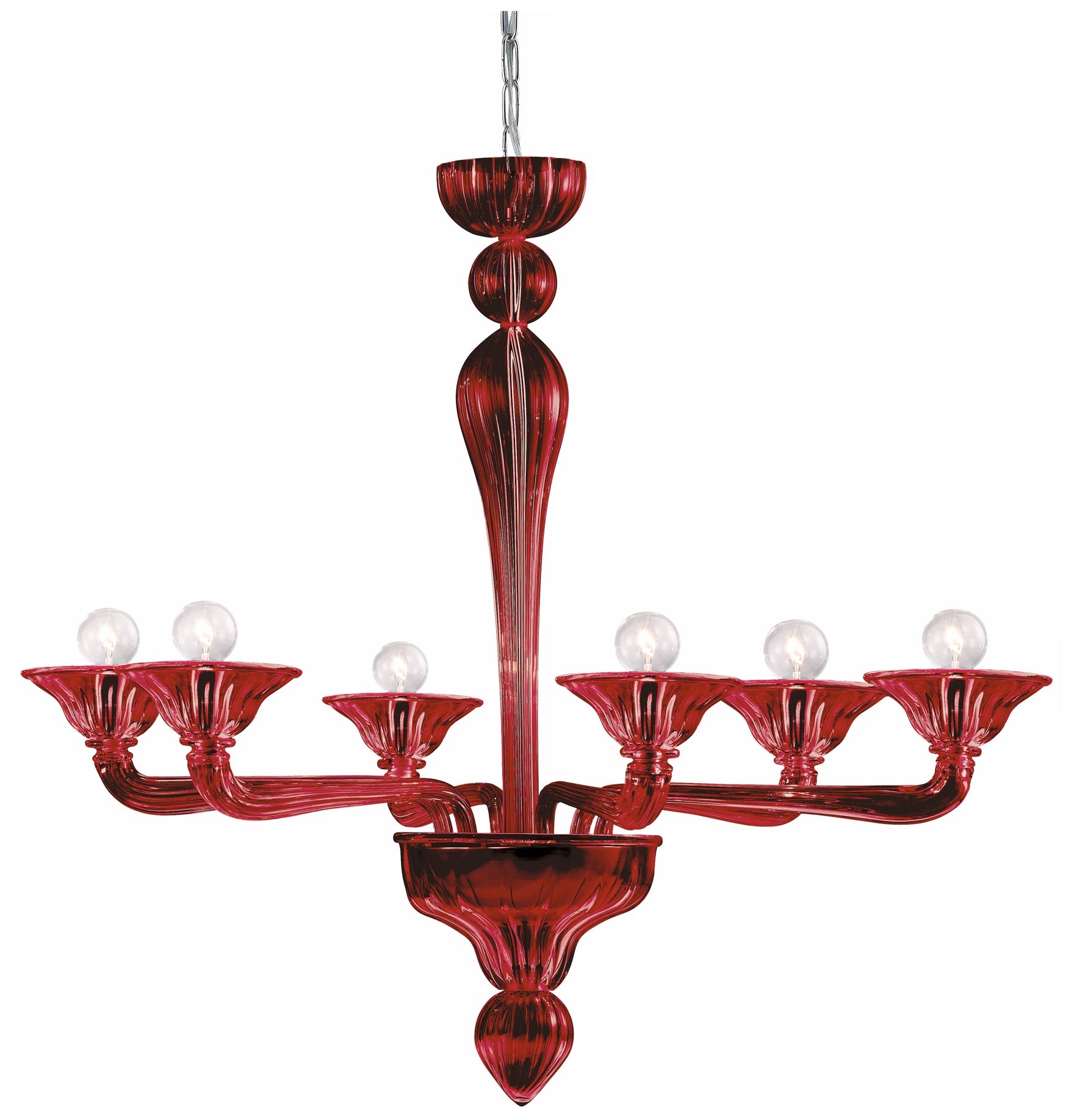 Asti Collection Red Glass 31 3/4" Wide Chandelier