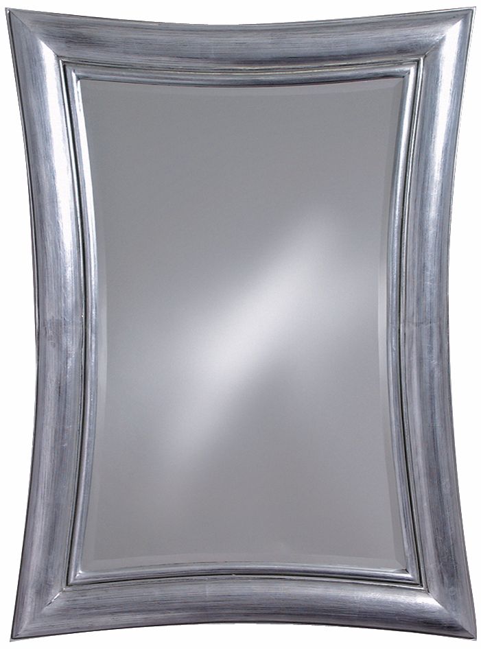 Concave Rectangular Frame Silver 45" High Wall Mirror