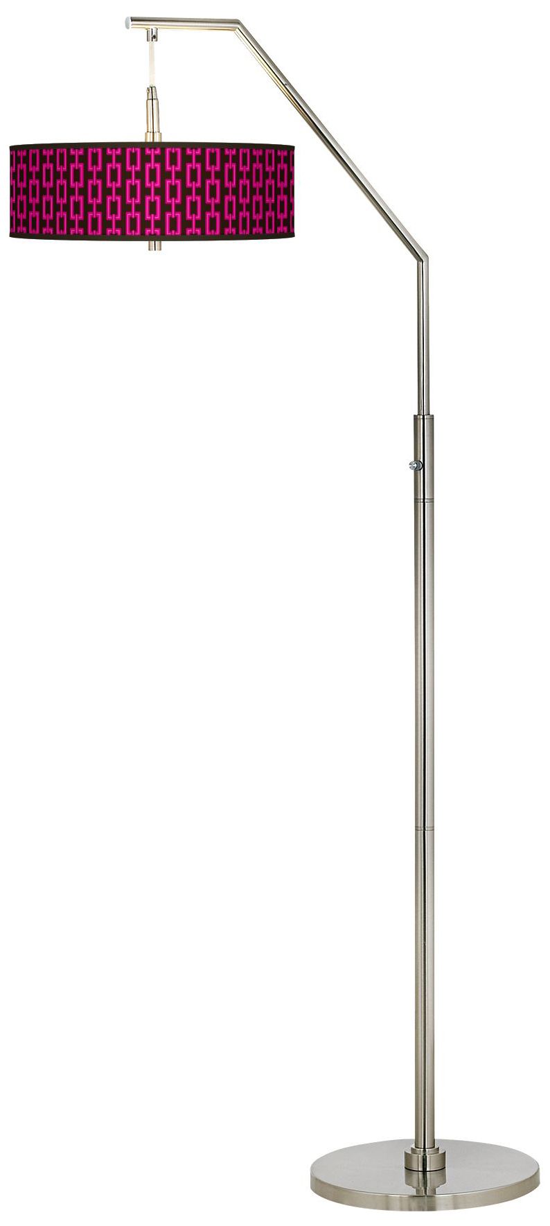 Chain Links Giclee Shade Arc Floor Lamp