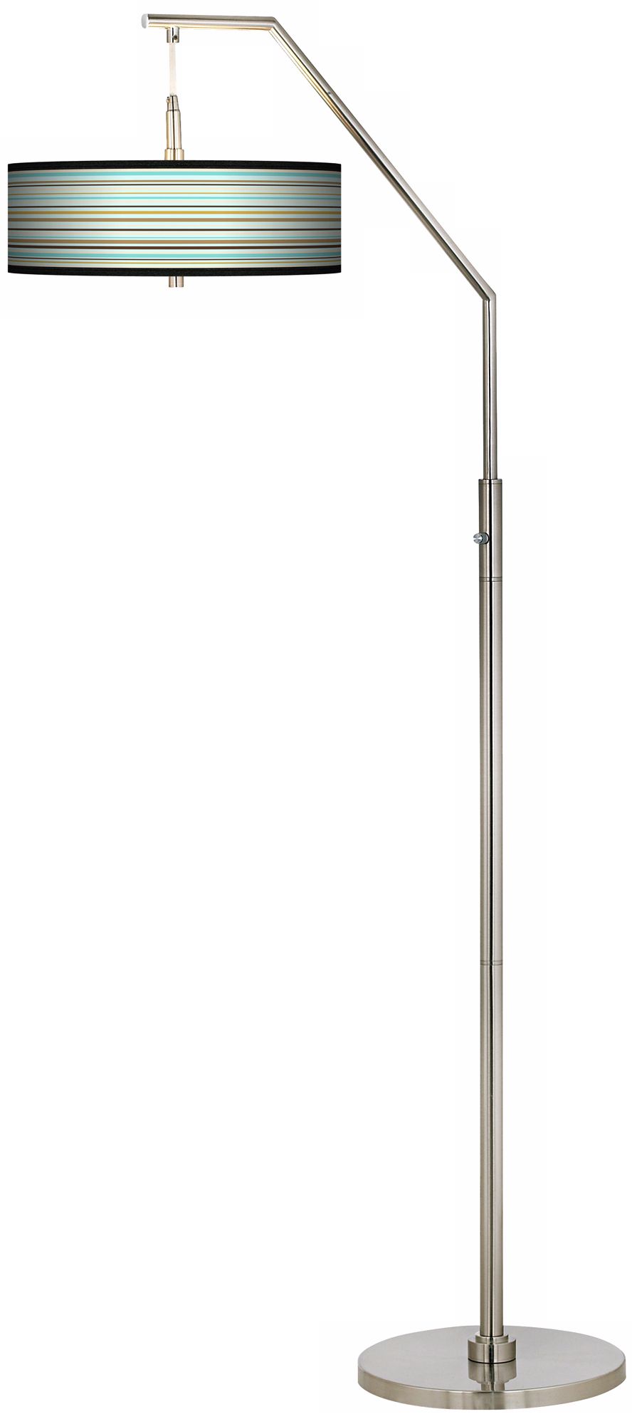 Stacy Garcia Countess Stripe Giclee Shade Arc Floor Lamp