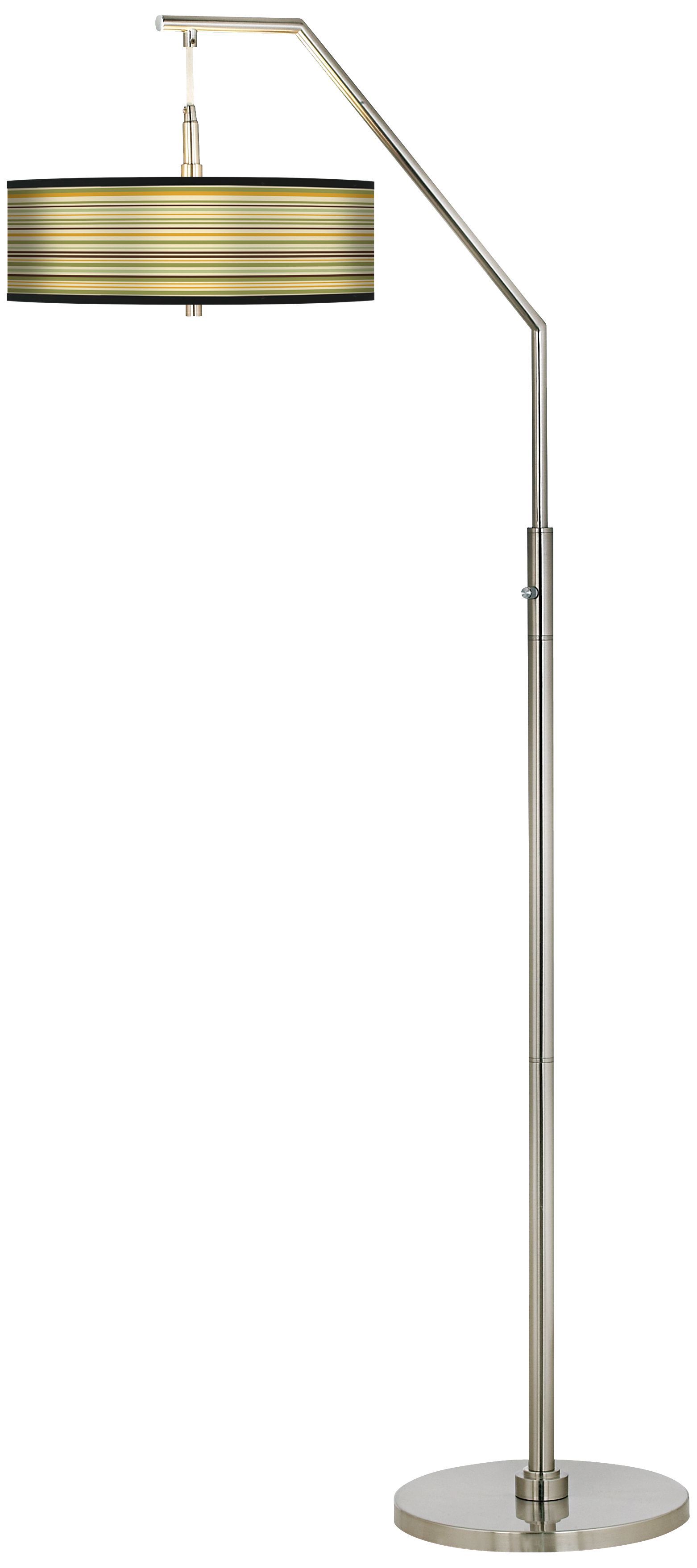 Stacy Garcia Avocado Stripe Giclee Shade Arc Floor Lamp