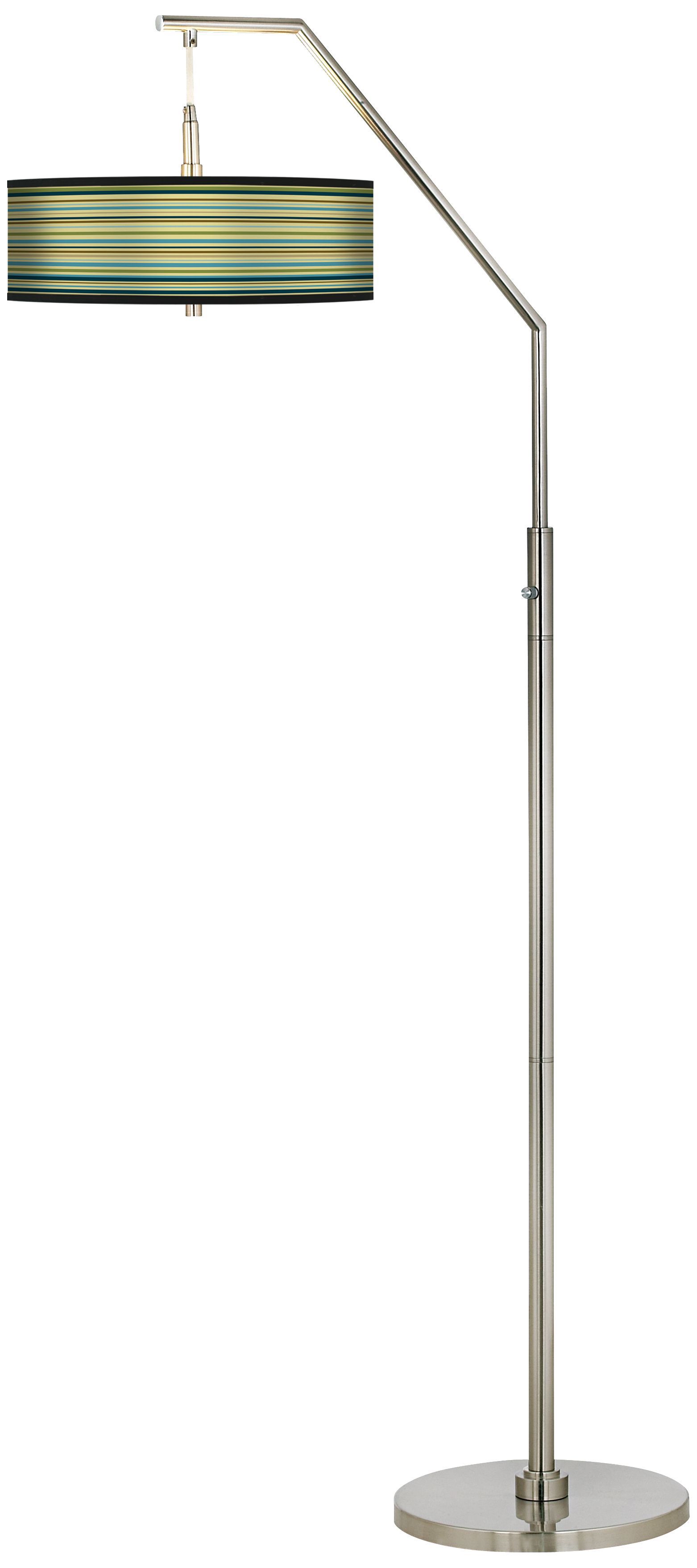 Stacy Garcia Kiwi Tini Stripe Giclee Shade Arc Floor Lamp