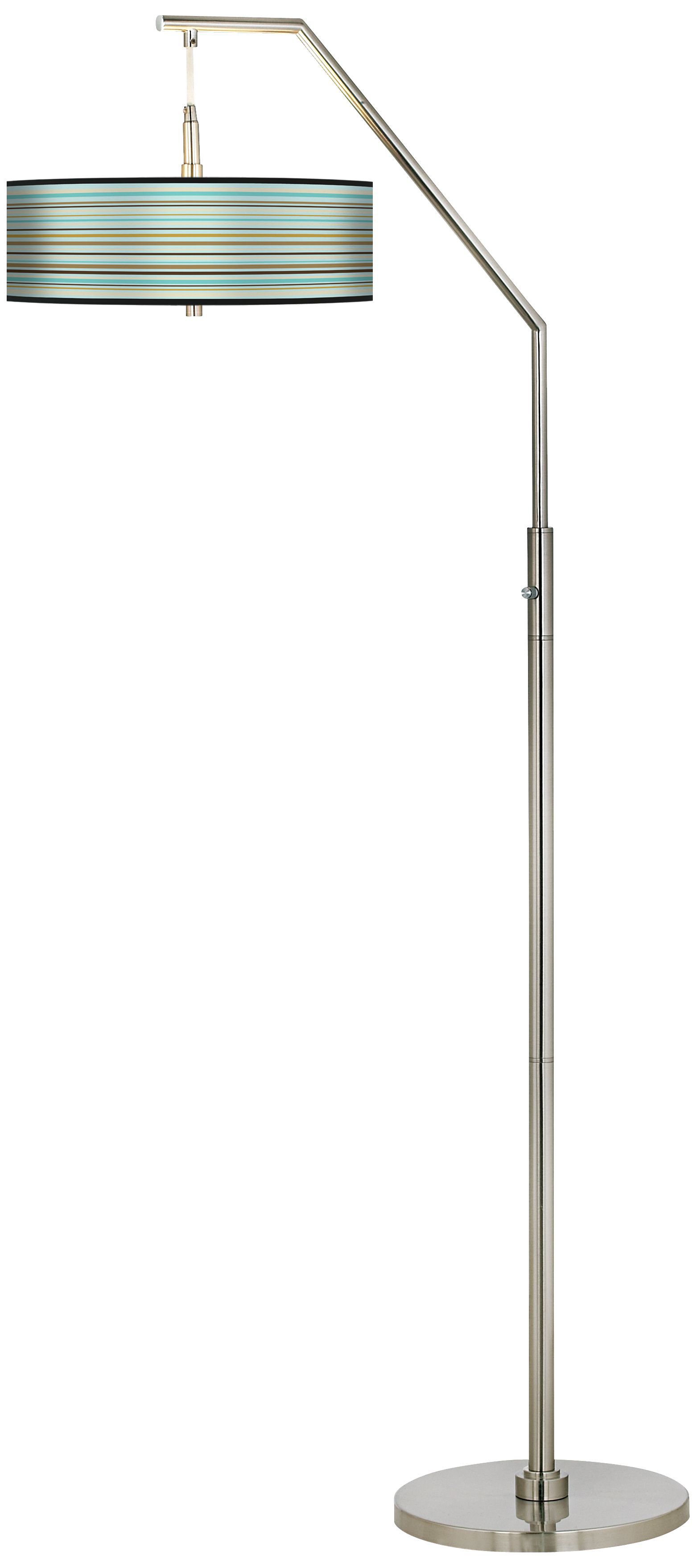 Stacy Garcia Countess Stripe Giclee Shade Arc Floor Lamp