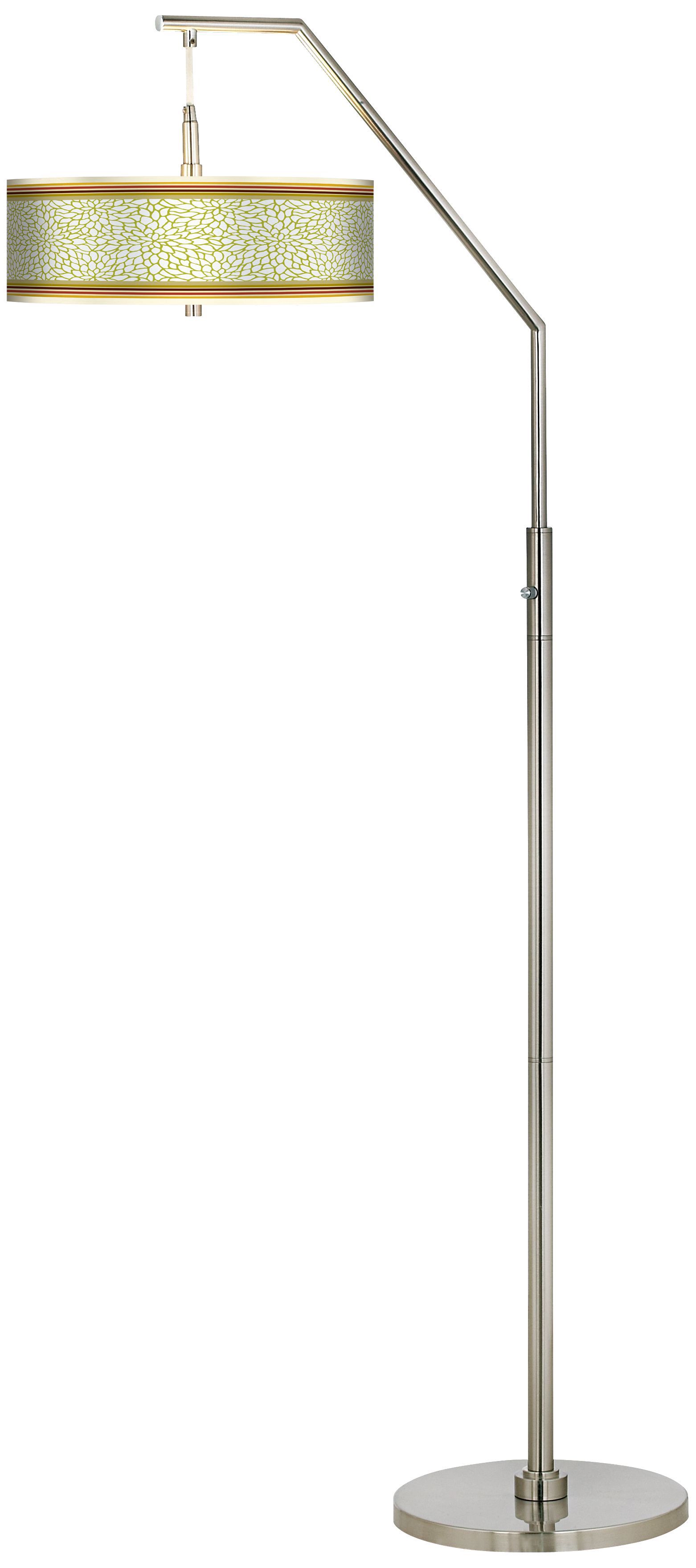 Stacy Garcia Lemongrass Dahlia Giclee Shade Arc Floor Lamp