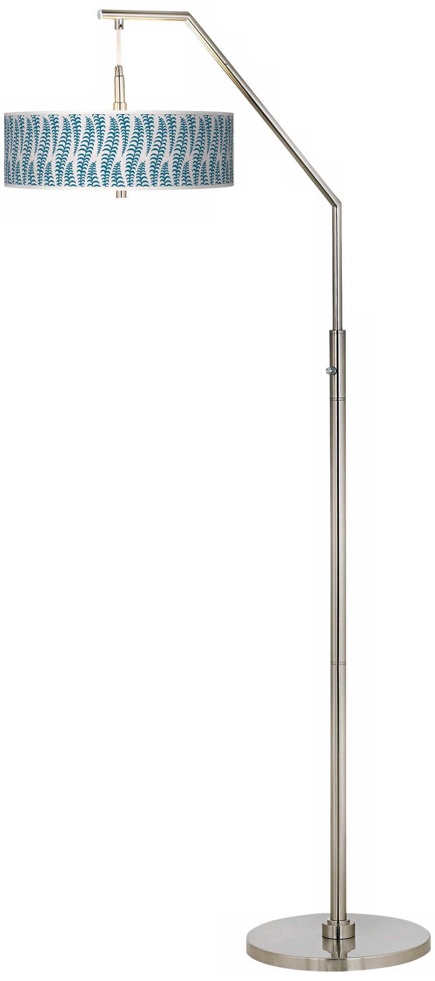 Stacy Garcia Fancy Fern Peacock Giclee Shade Arc Floor Lamp
