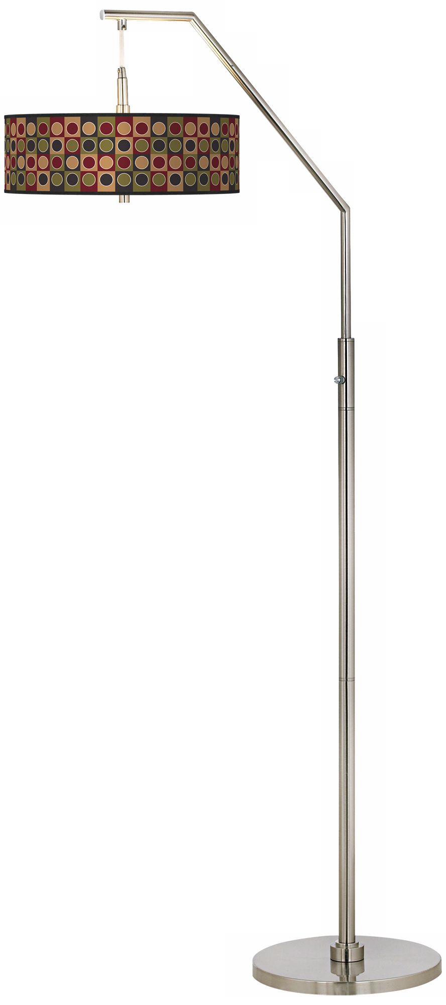 Forest Dotted Squares Giclee Shade Arc Floor Lamp