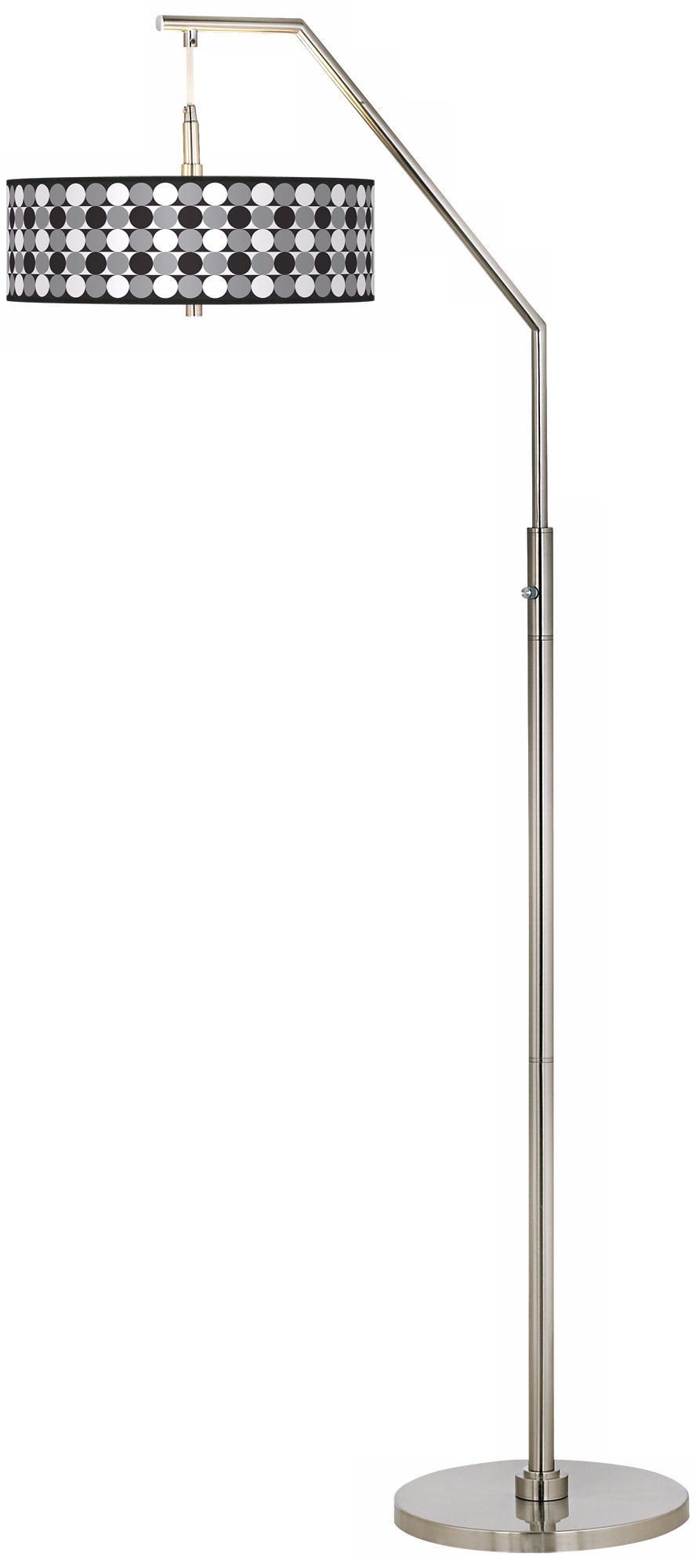 Black Grey Circles Giclee Shade Arc Floor Lamp