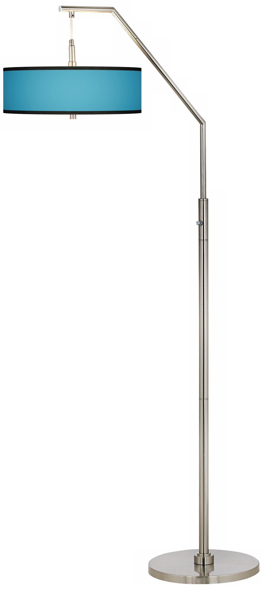 All Aqua Giclee Shade Arc Floor Lamp