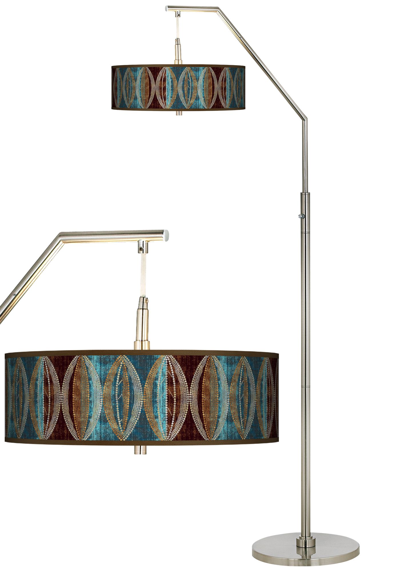 Stacy Garcia Pearl Leaf Peacock Giclee Shade Arc Floor Lamp