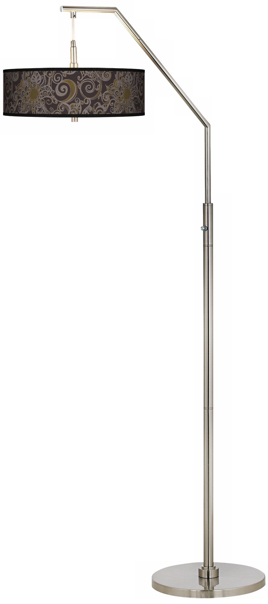 Stacy Garcia Ornament Metal Giclee Shade Arc Floor Lamp