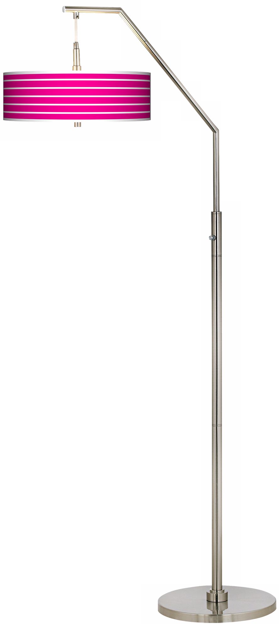 Vivid Pink Stripes Giclee Arc Floor Lamp