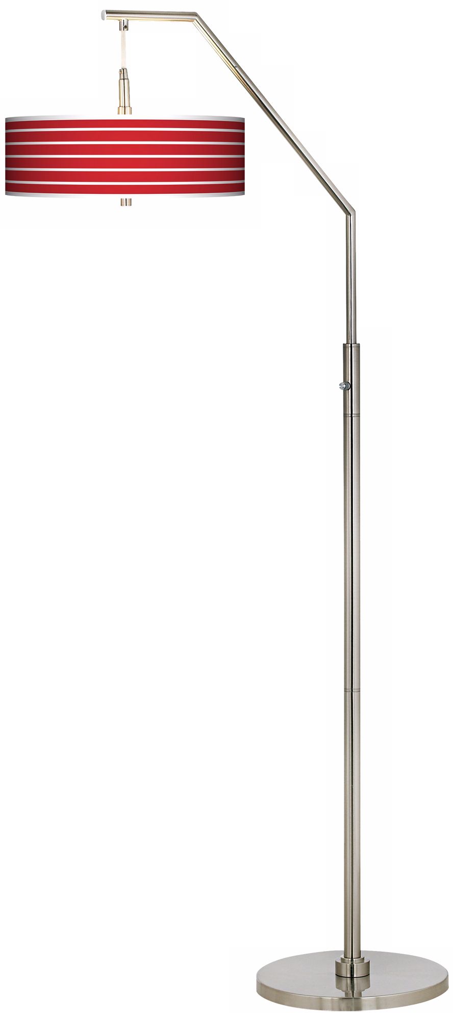 Vivid Red Stripes Giclee Arc Floor Lamp