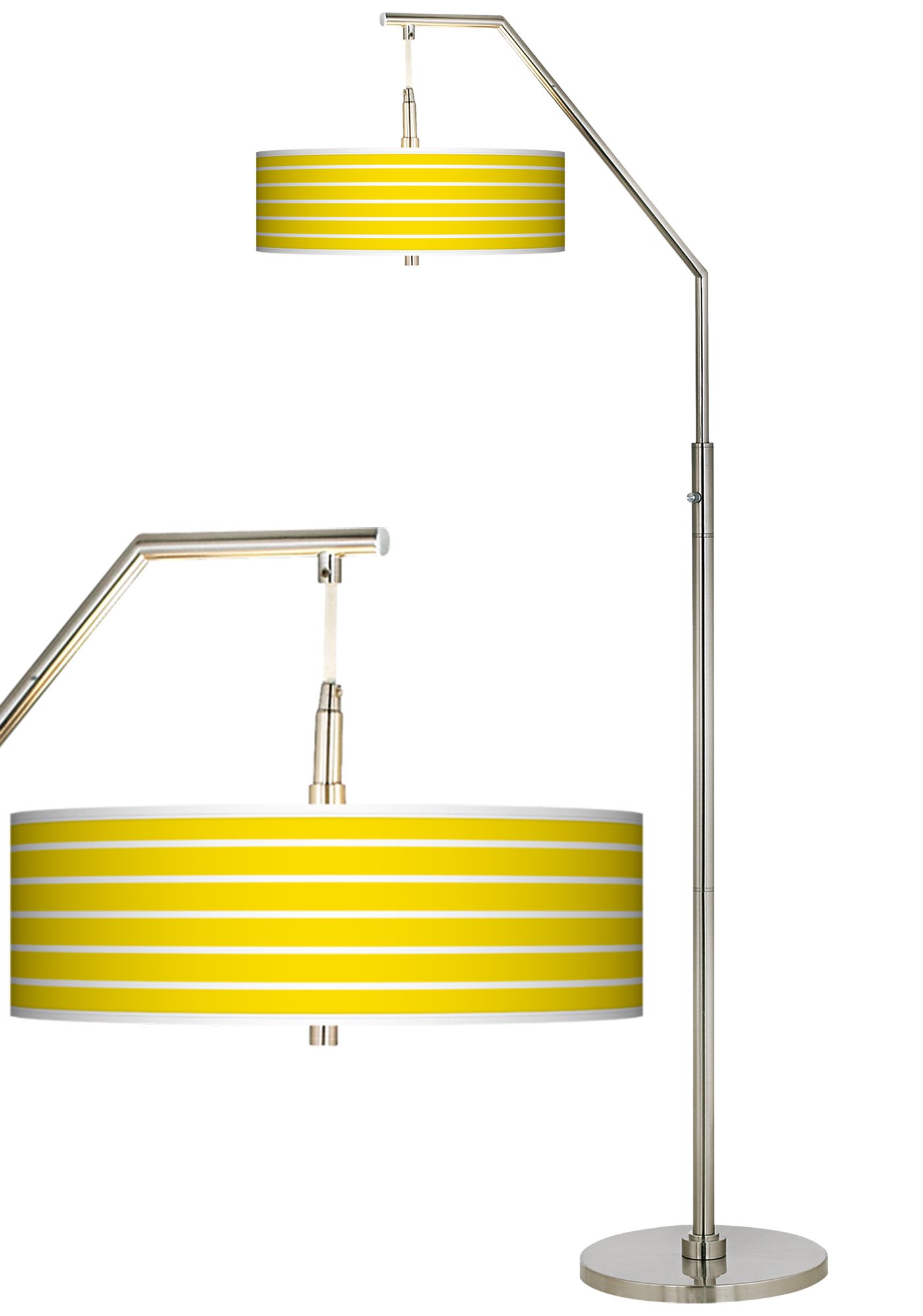Vivid Yellow Stripes Giclee Arc Floor Lamp