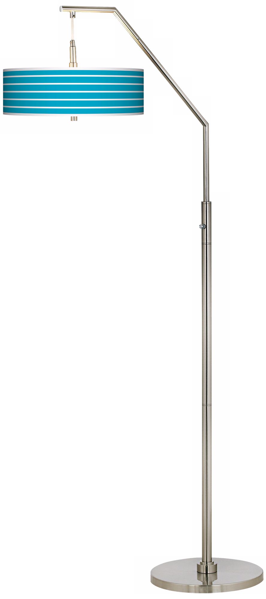 Vivid Blue Stripes Giclee Arc Floor Lamp