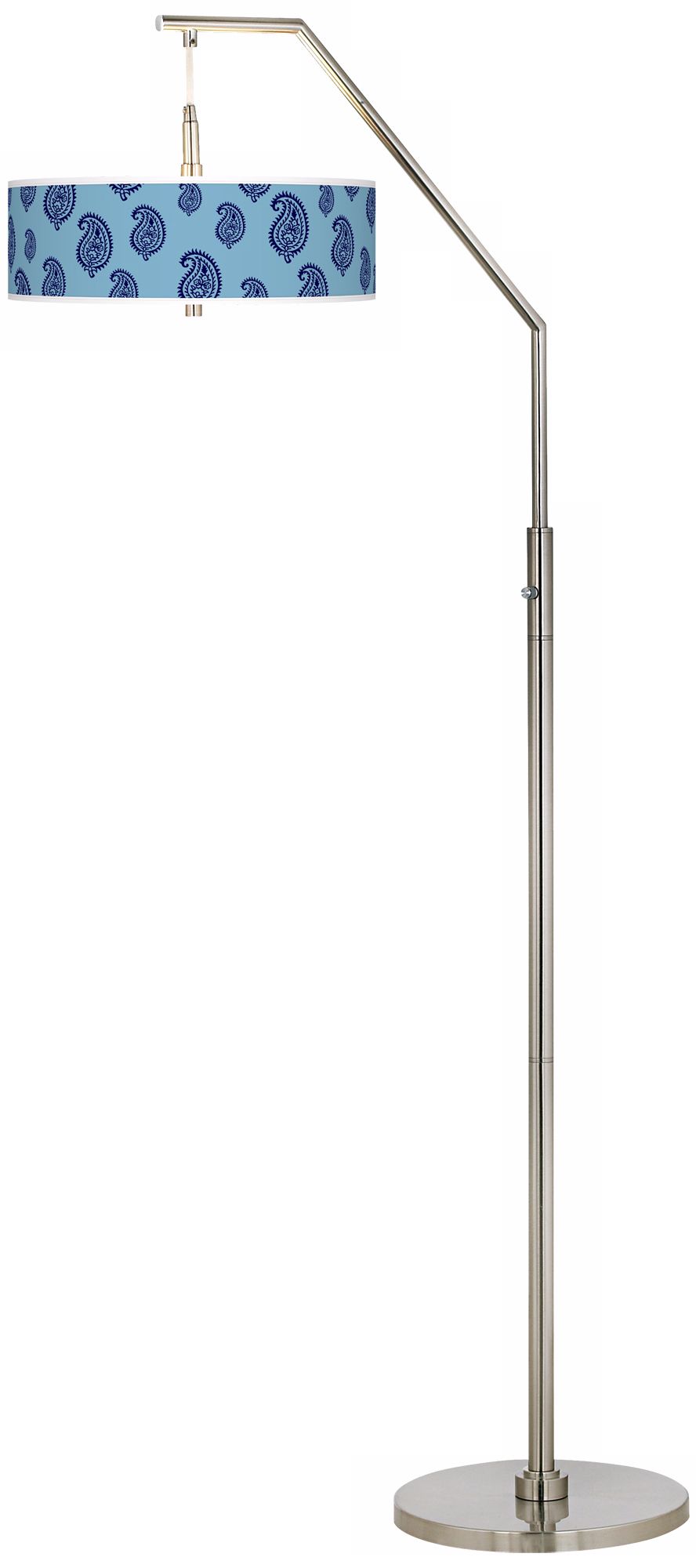 Paisley Rain Giclee Brushed Nickel Arc Floor Lamp