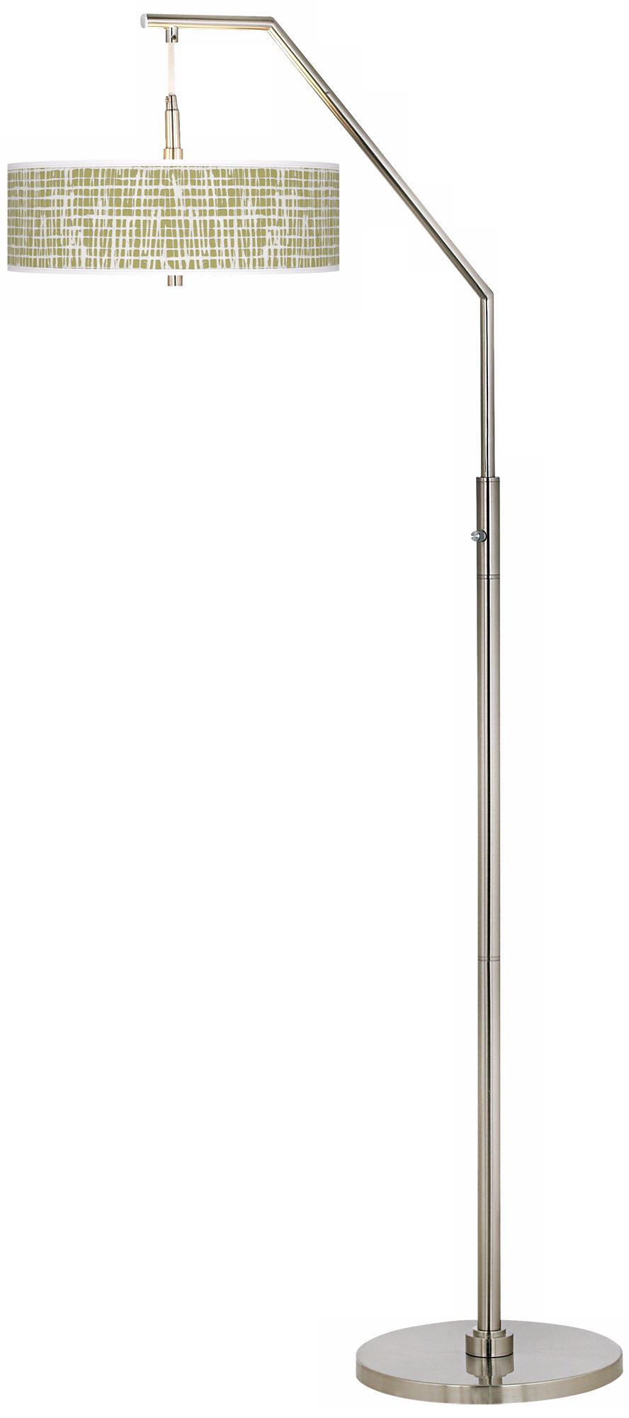 Ecru Screen Giclee Shade Arc Floor Lamp