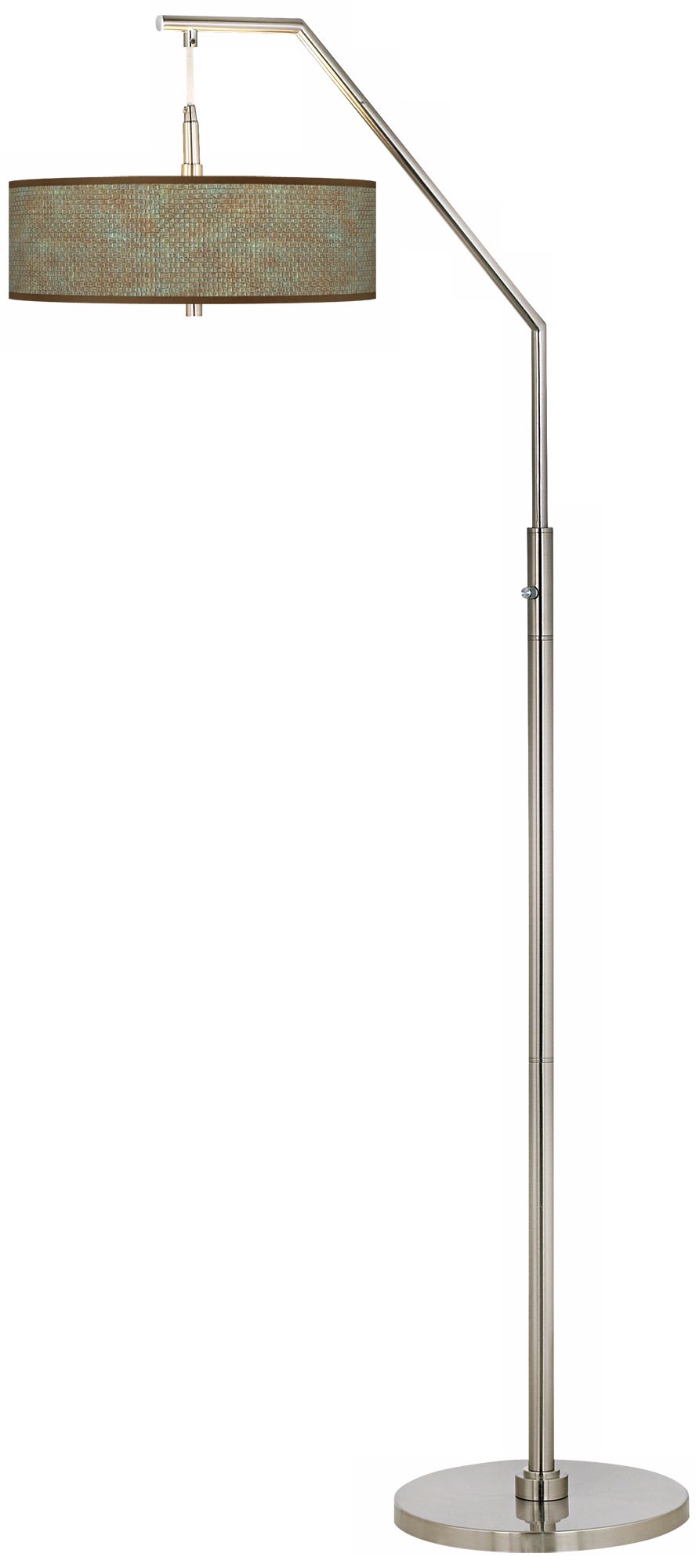 Interweave Patina Giclee Shade Arc Floor Lamp