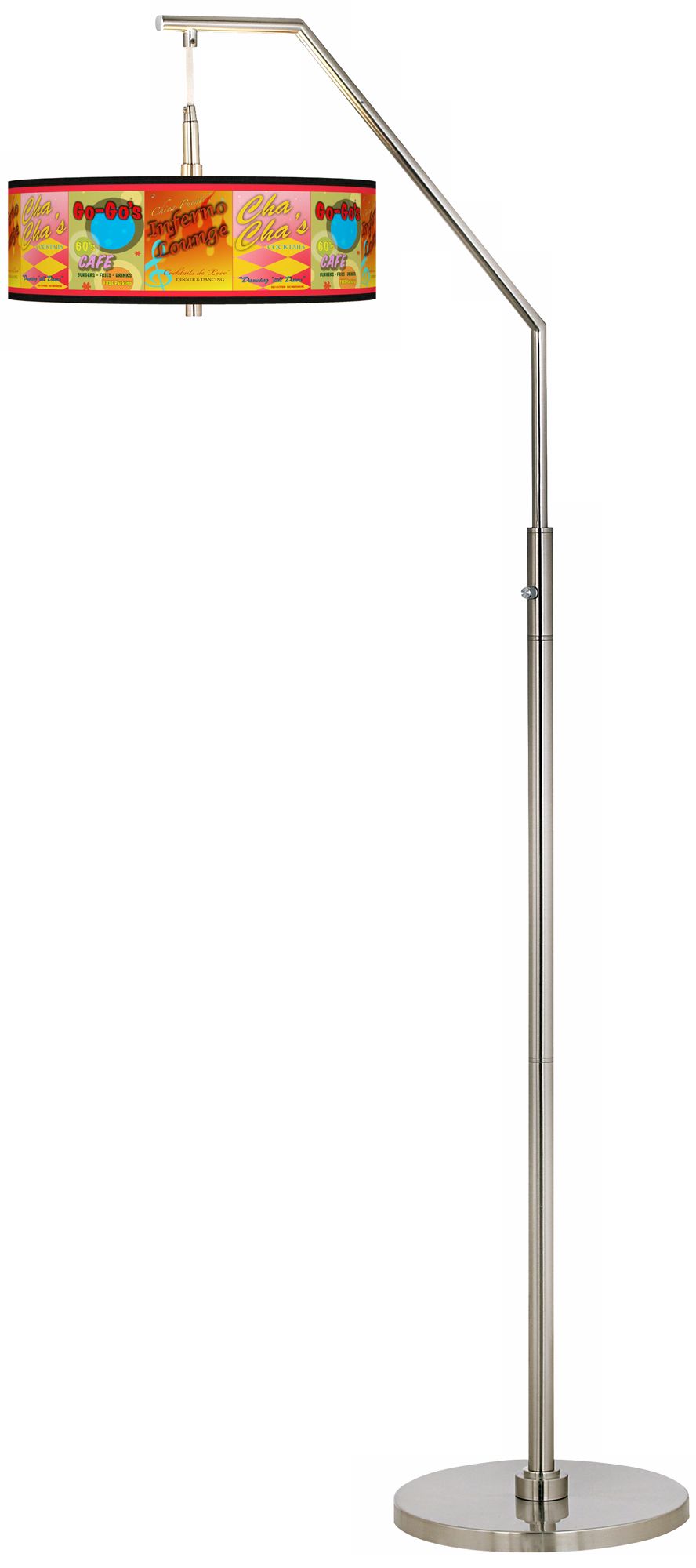 Retro Diner Giclee Shade Arc Floor Lamp