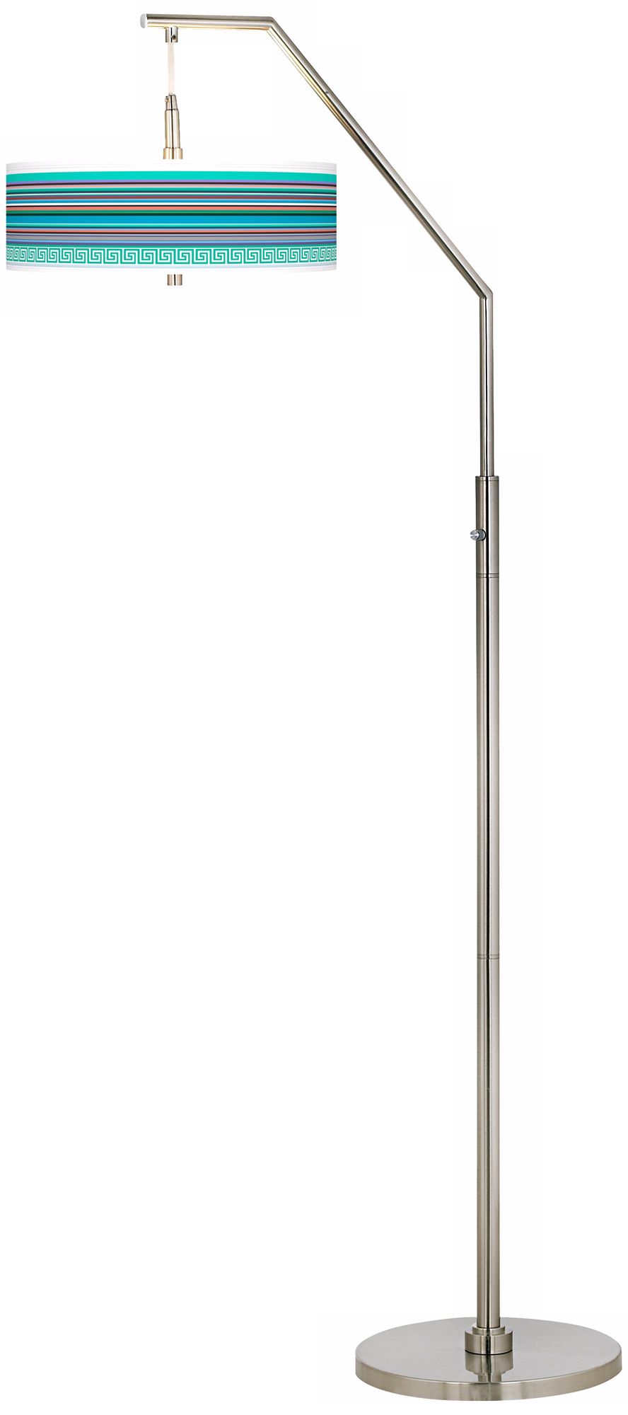 Key West Party Time Giclee Shade Arc Floor Lamp