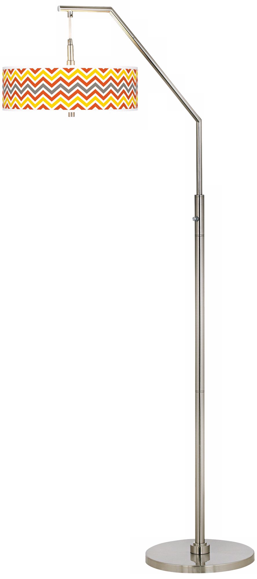Flame Zig Zag Giclee Shade Arc Floor Lamp