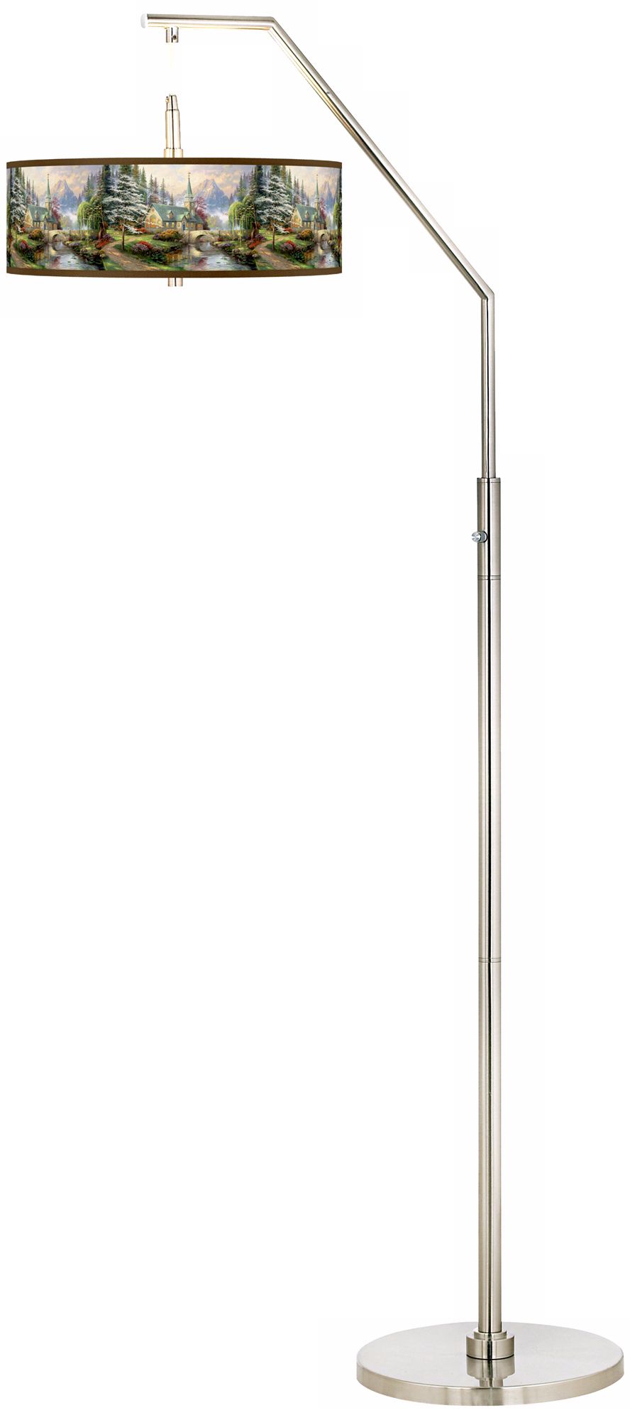 Thomas Kinkade Dogwood Chapel Arc Floor Lamp