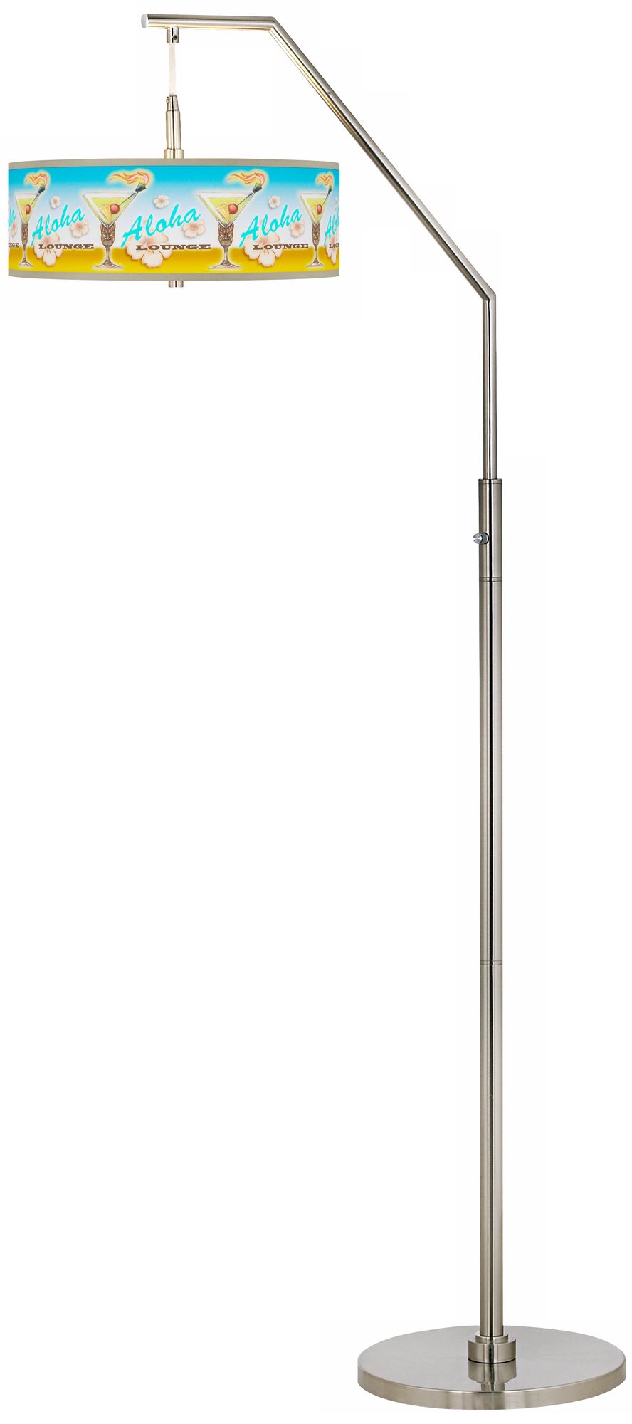 Aloha Lounge Giclee Shade Arc Floor Lamp