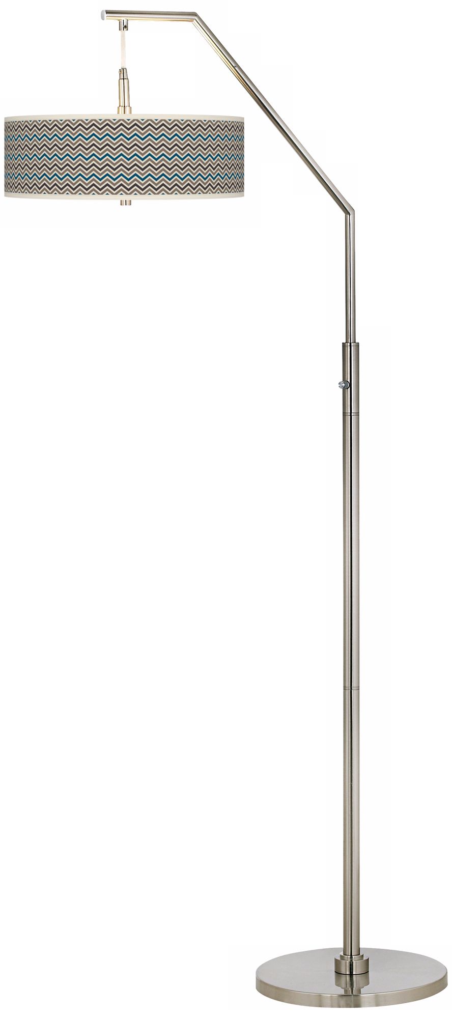 Zig Zag Giclee Shade Arc Floor Lamp
