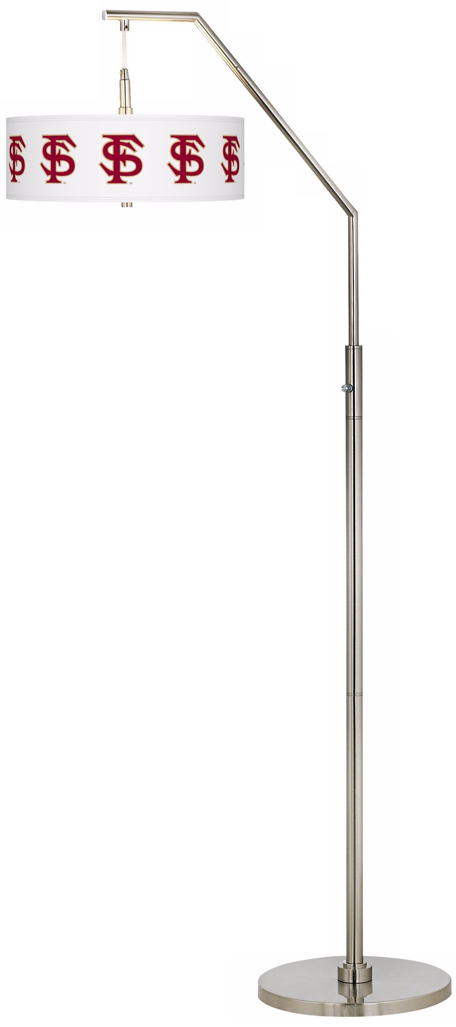 Florida State University Brushed Nickel Arc Floor Lamp