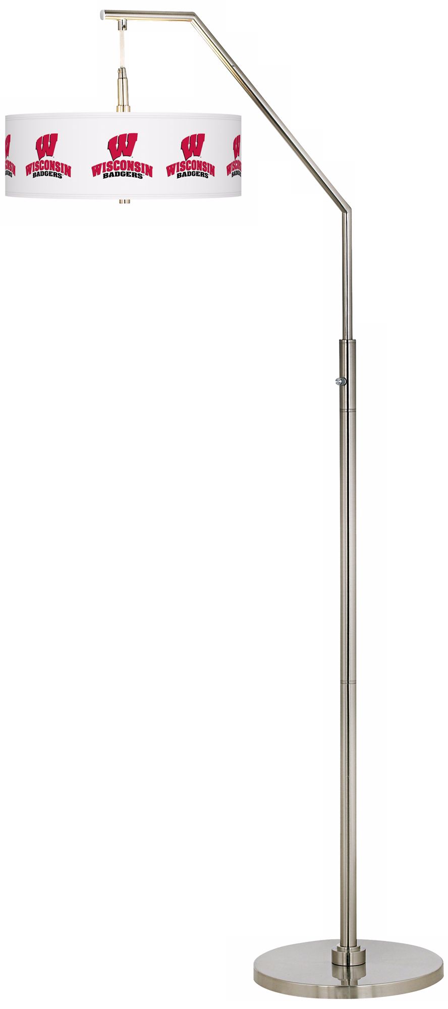 University of Wisconsin Brushed Nickel Arc Floor Lamp