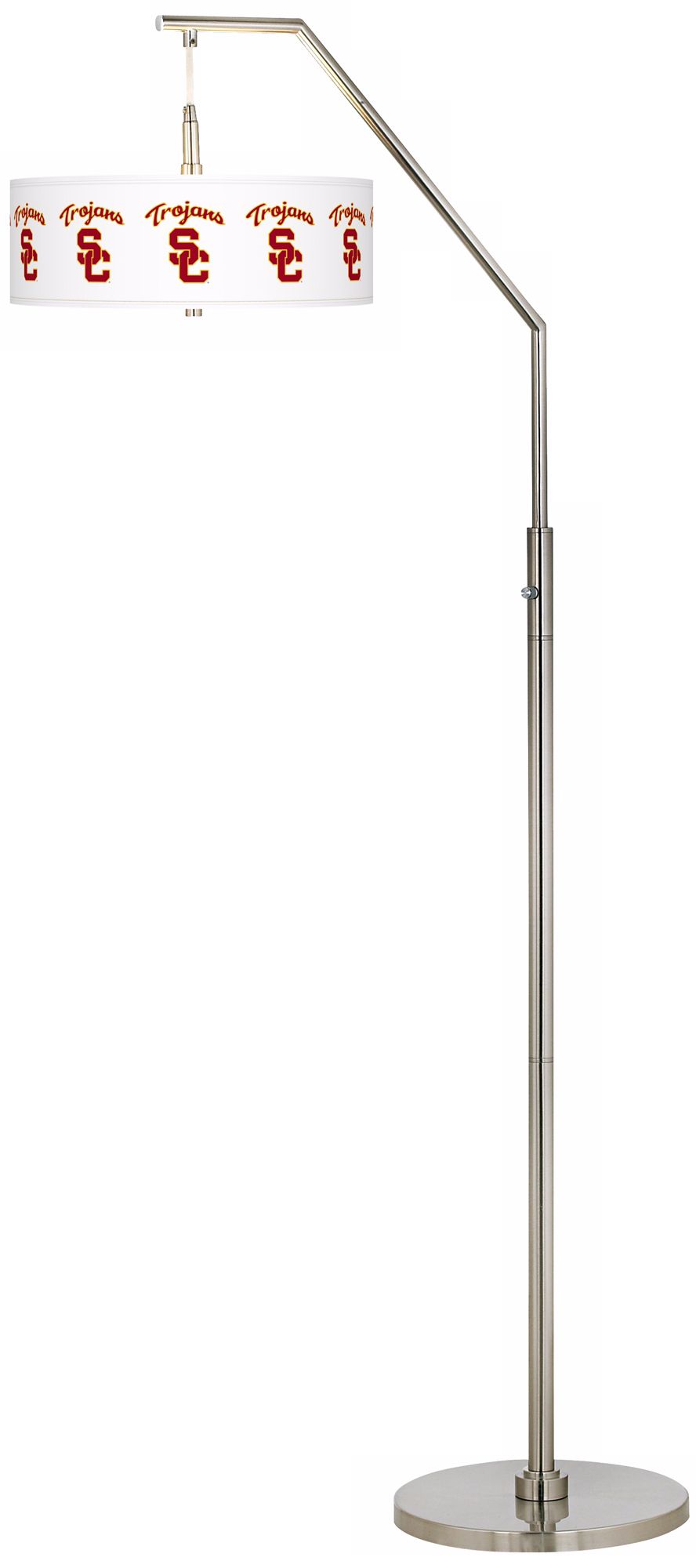 USC Trojans Brushed Nickel Arc Floor Lamp