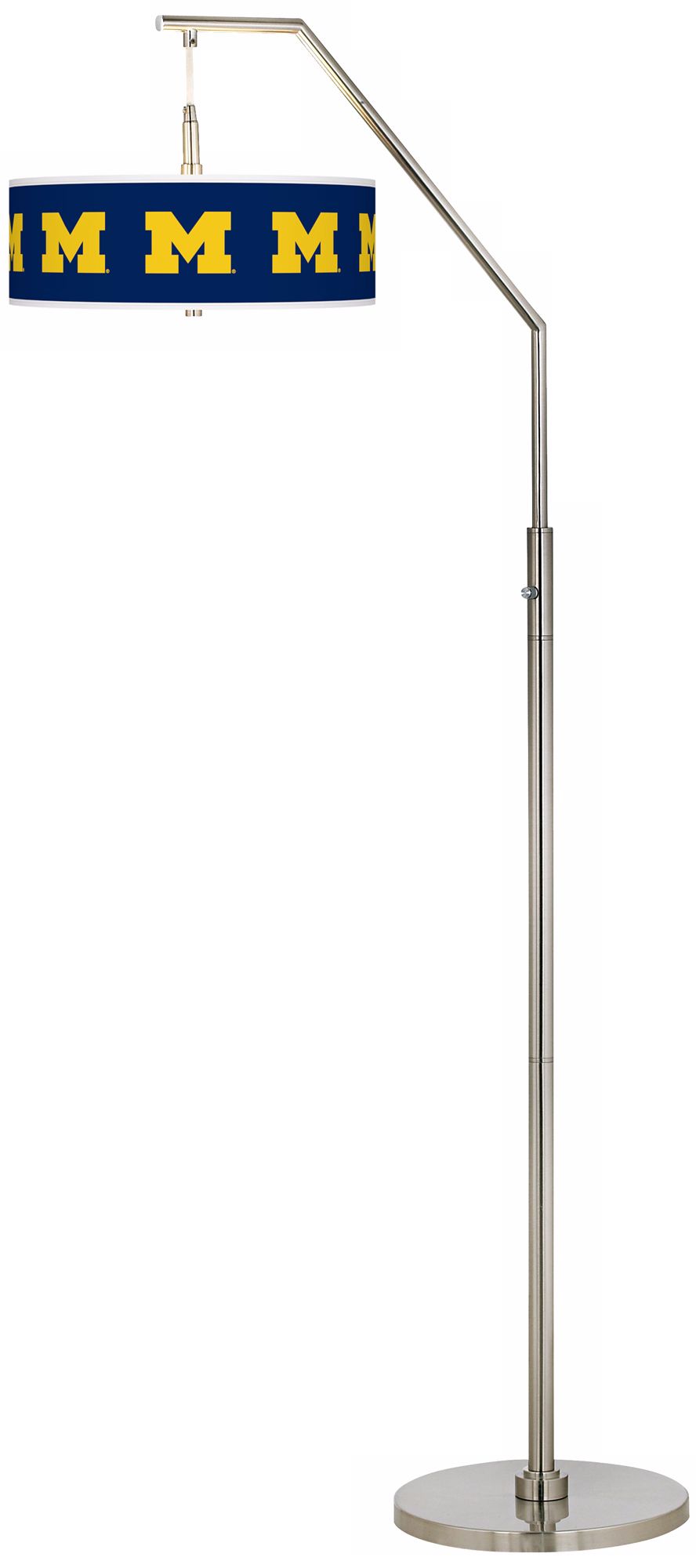 The University of Michigan Brushed Nickel Arc Floor Lamp