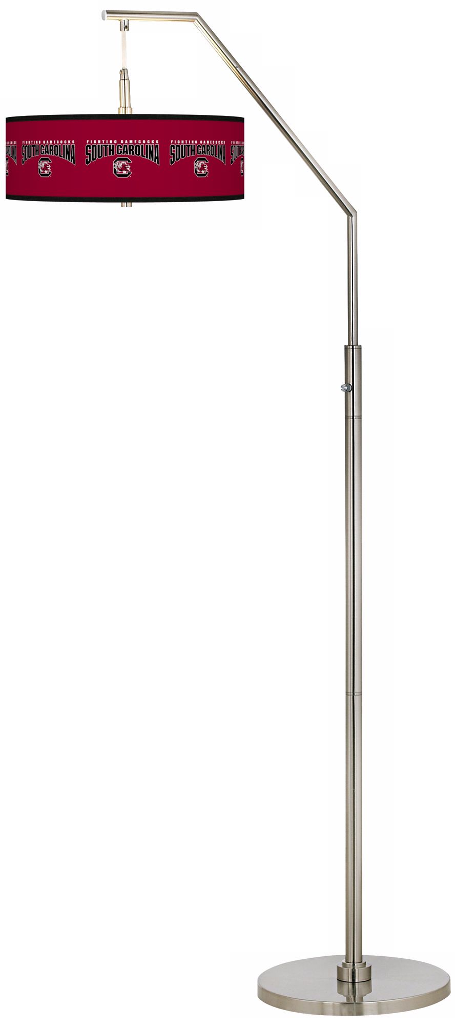 University of South Carolina Brushed Nickel Arc Floor Lamp