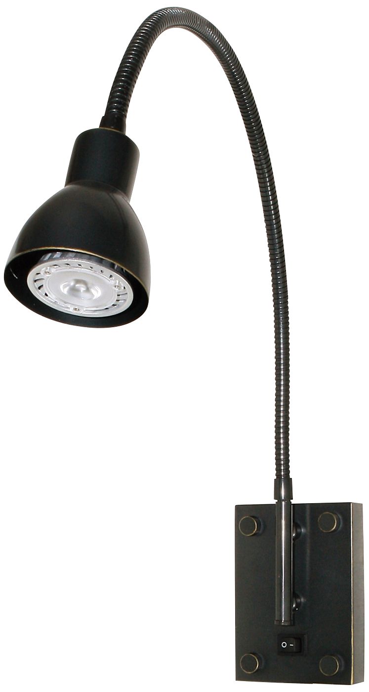 LED Dark Bronze Gooseneck Plug-In Swing Arm