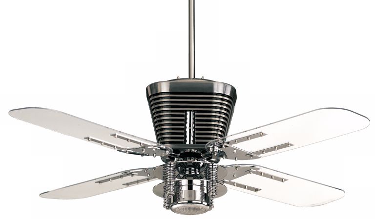 52" Quorum Retro Chrome Ceiling Fan with Light Kit