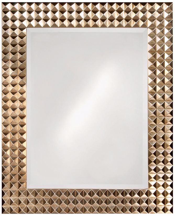 Pyramid Studded Frame with Silver Finish Wall Mirror