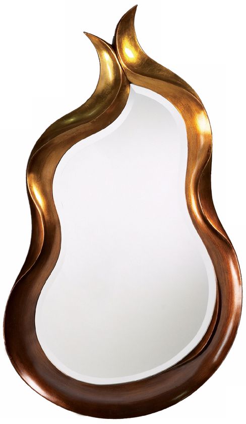 Warped Bronze Ribbon Frame 45" High Wall Mirror