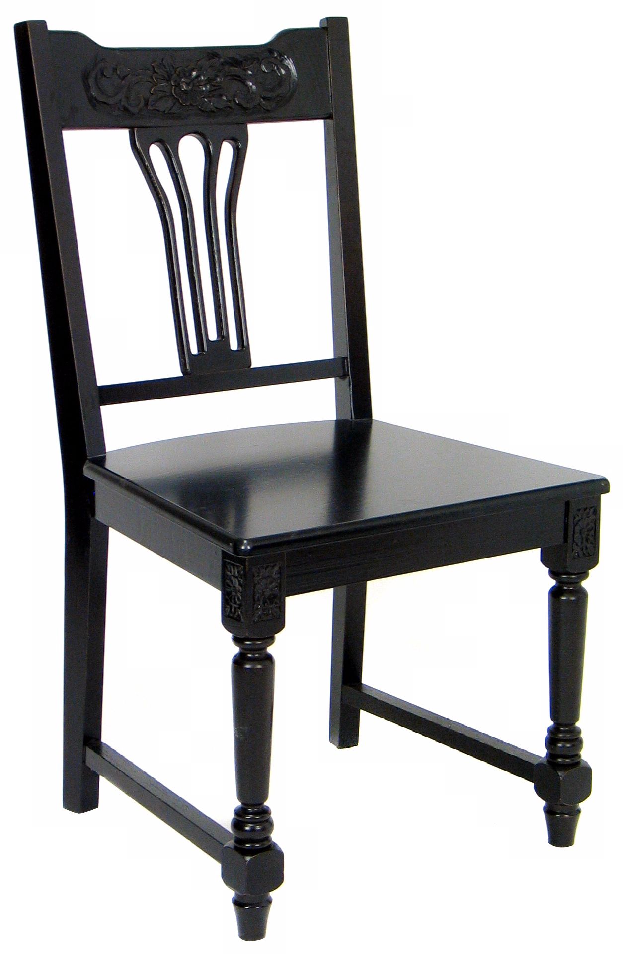 Traditional Chair with Carved Detail and Dark Brown Finish H5504