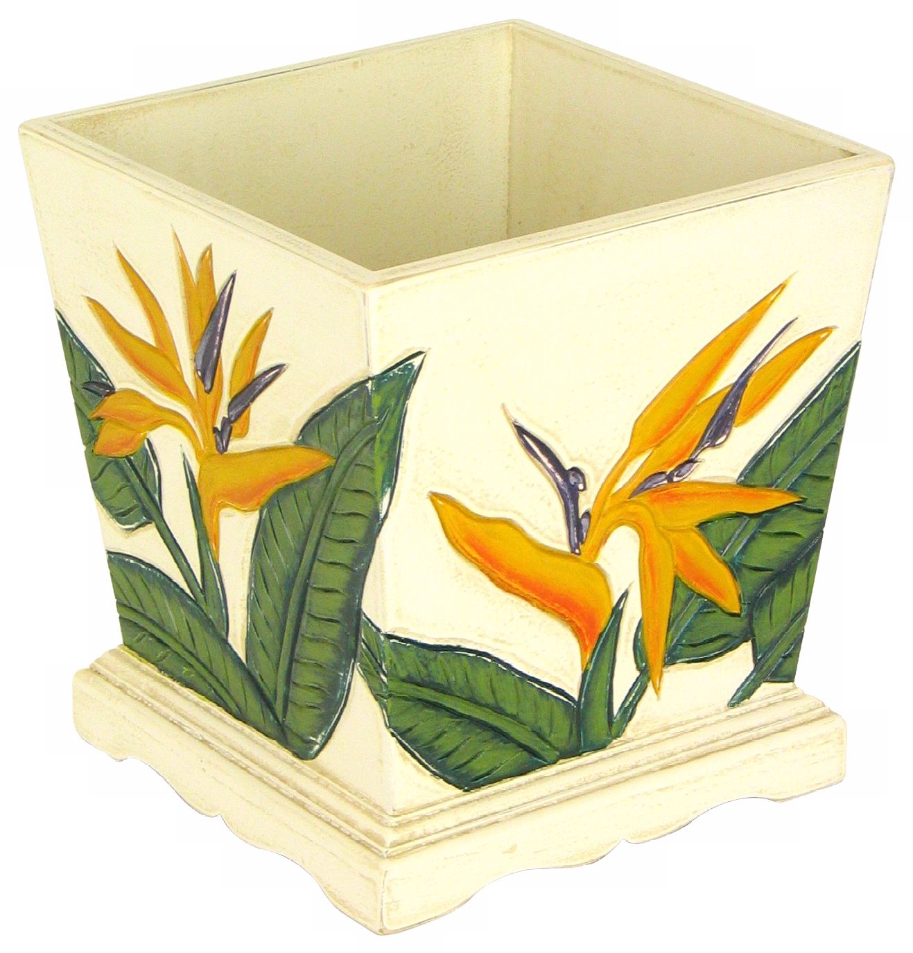 Bird of Paradise Carved Decorative Tub