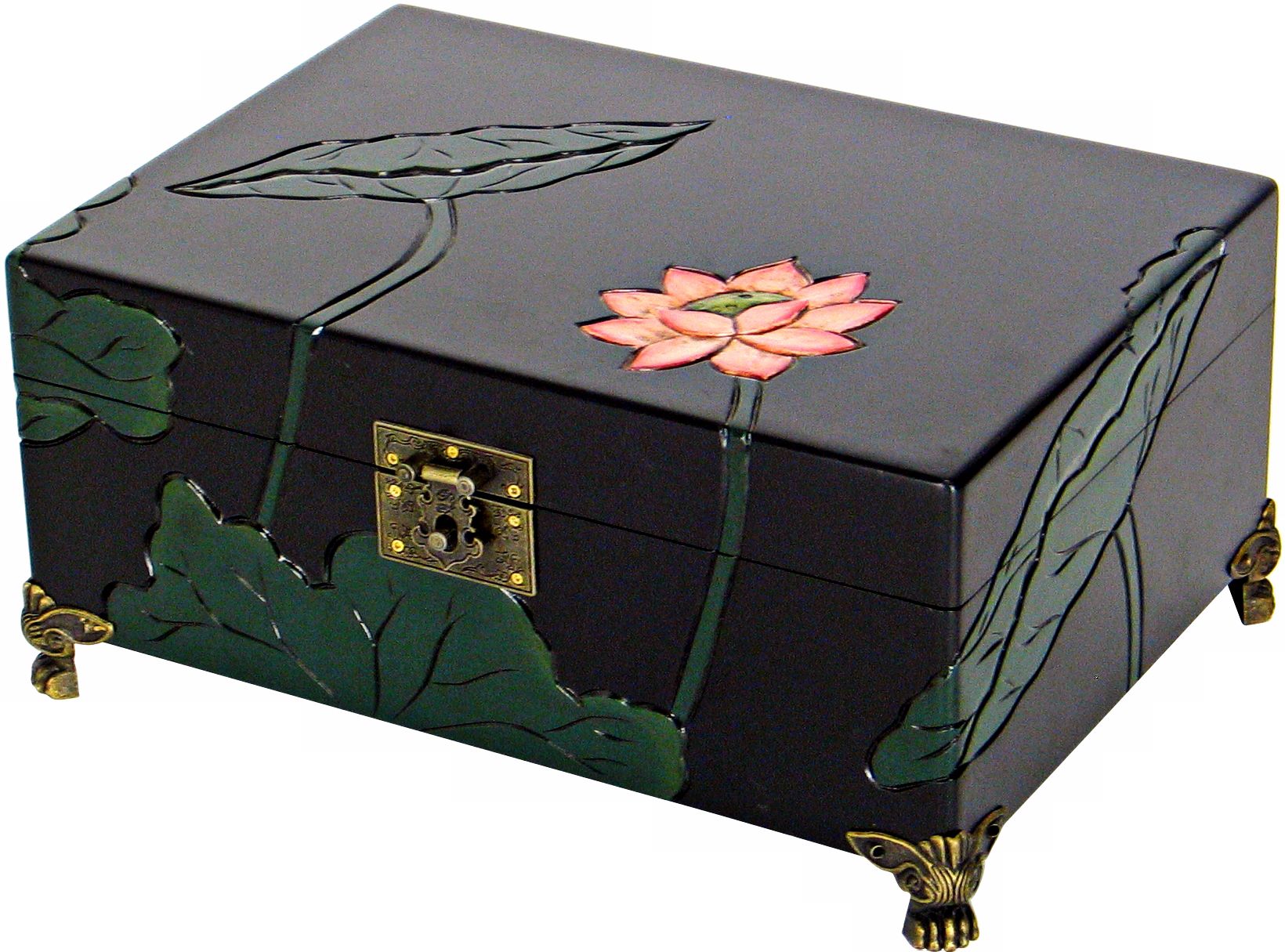 Lotus Flower Carved Decorative Box