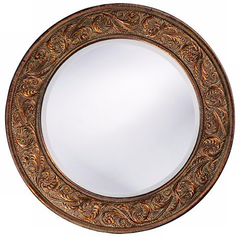 Museum Gold Leaf Finish Round 33" Wide Wall Mirror